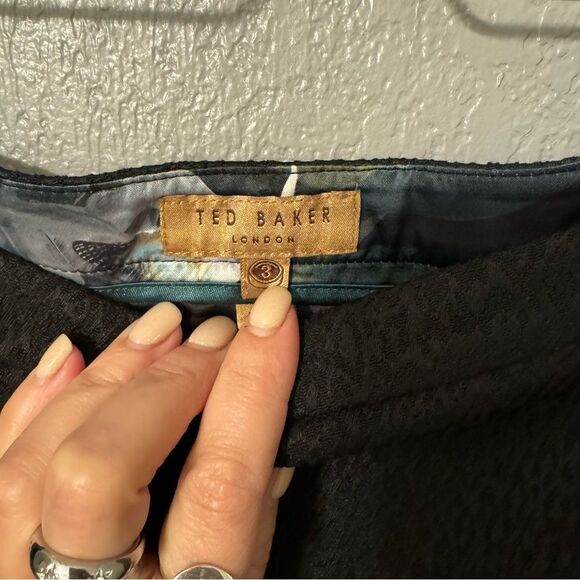 Ted Baker Women's Shilat Leopard Jacquard Suit Trouser Pants Black US 6/8 - Picture 4 of 4